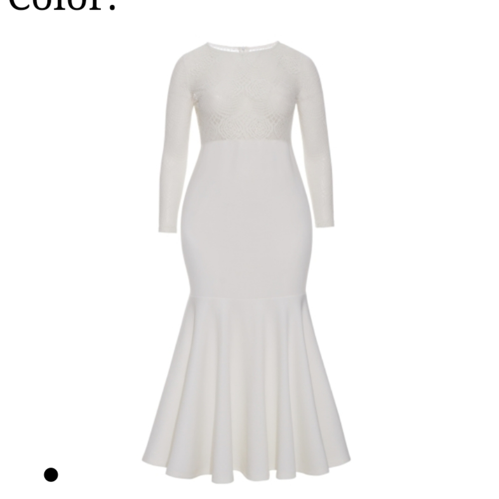 White Laced Mermaid Maxi Dress